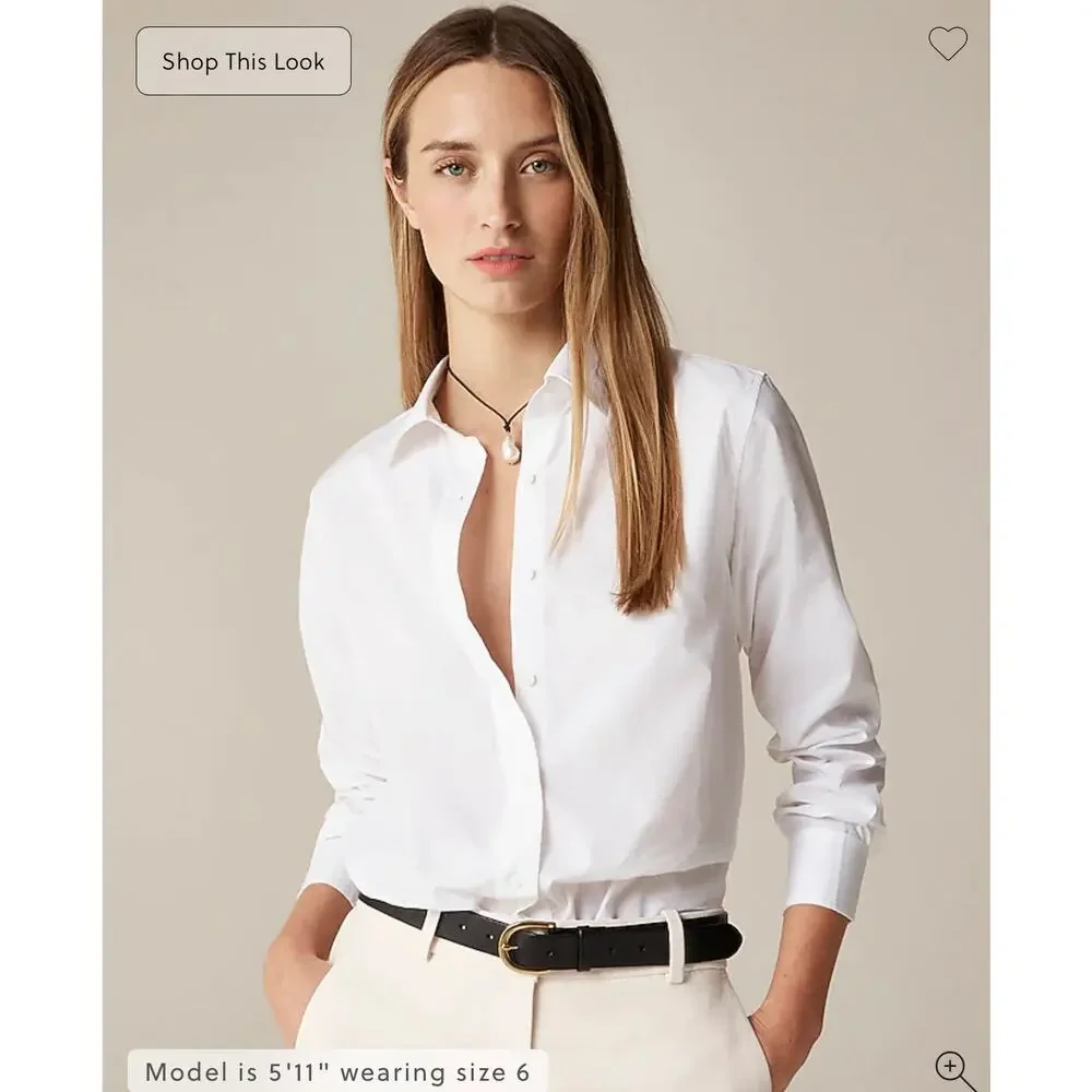 J. Crew Jules classic-fit shirt in cotton poplin White NWT size 12 - Picture 1 of 7